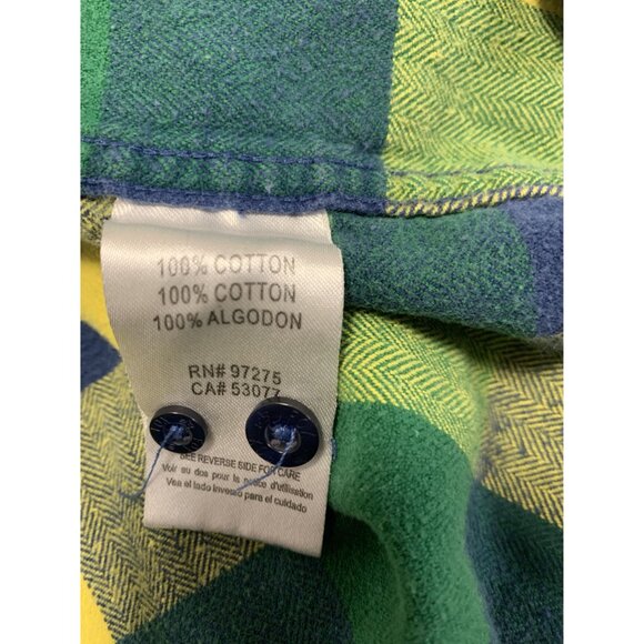 Fox Racing Green Yellow Plaid Flannel Button up Shirt Size M - Picture 5 of 5